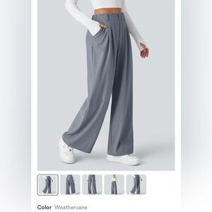 Wide Leg High-Rise Pants in Weathervane Gray